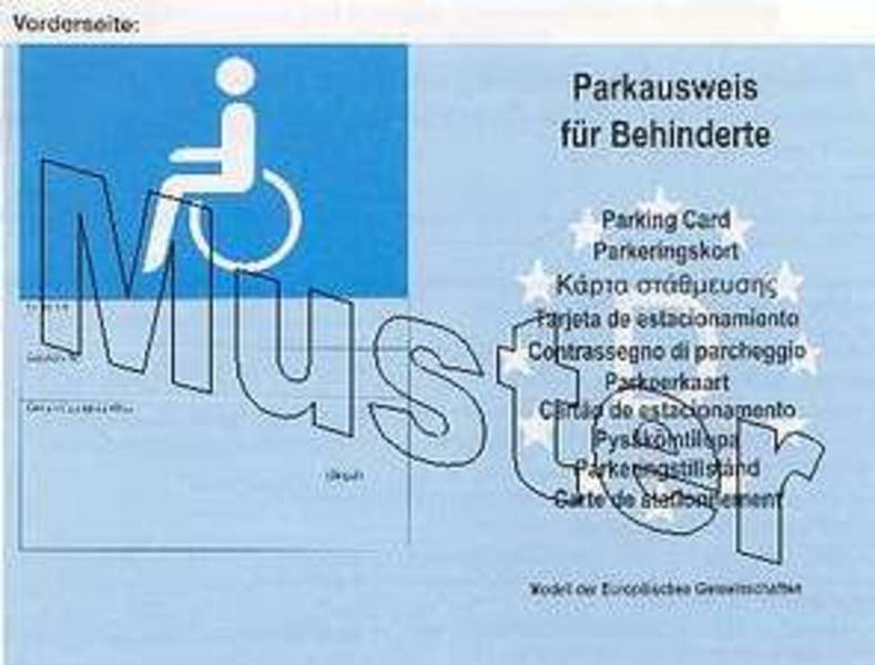 Parkausweis für die EU-Länder für Schwerbehinderte mit